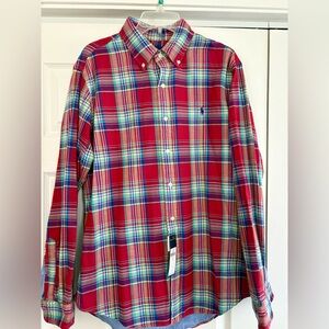 Ralph Lauren Polo Men's Long Sleeve Flannel Button Front Shirt. Size L. NWT.